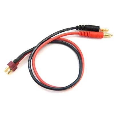 Imagen de VUNIVERSUM Premium Lipo Cable de carga con conector T Dean Deans macho a 4 mm, banana oro 30 cm, 14 AWG, 2,5 mm²
