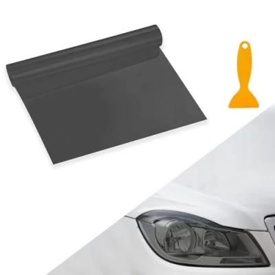 Imagen de Vinilo faros, cubierta faro coche, modificación del color de las luces traseras cortable, autoadhesivo, 30 x 120 cm (Negro claro)