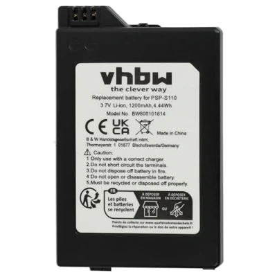 Imagen de vhbw Batería Compatible con Sony Playstation Portable 2ª generación Slim &amp; Lite PSP 2000 2004, Brite 3000 3004 (1200 mAh, 3,7 V, Li Ion)