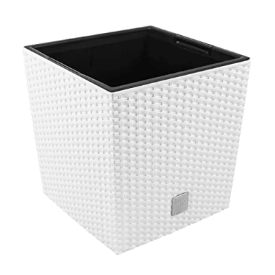 Imagen de Maceta Rato 32 litros con cubilete para plantar en color blanco 33 x cm.