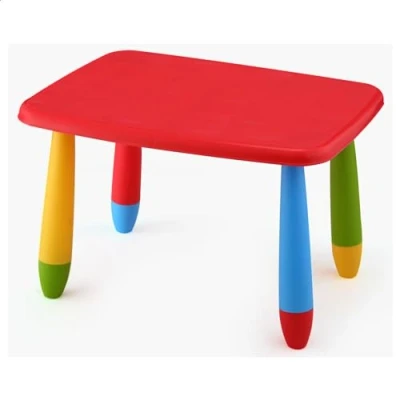 Imagen de WELL HOME Mesita infantil rectangular roja, en plástico, L:73 cm x F:58 H:48