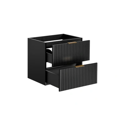 Imagen de PIASKI Mueble de Lavabo 60 cm ADEL Black, con encimera o Empotrado, Negro,Muebles baño (Solo Mueble)