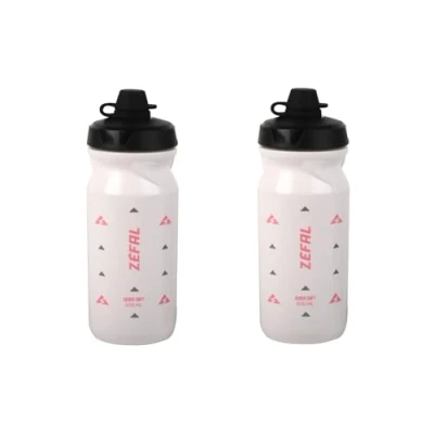 Imagen de ZEFAL Pack Sense Soft 65 No Mud Dos Bidones De Ciclismo y MTB Con Protección La Tetina Botella Bicicleta Deporte Sin BPA Blanco, 2 x 650ml