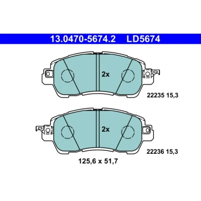 Imagen de ATE 13.0470 5674.2 Juego de pastillas freno con avisador acústico desgaste MAZDA: 2 Hatchback