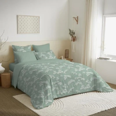 Imagen de UNIVERSDECOR Juego completo de 6 piezas, funda nórdica reversible para cama 180 x 200 cm, tamaño King (paquete Landscape Menthe)