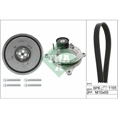 Imagen de INA 529 0488 20 Juego de correas trapeciales poli V con polea cigüeñal Revisar/sustituir poleas libres del alternador BMW: 1 Hatchback, 3 Berlina