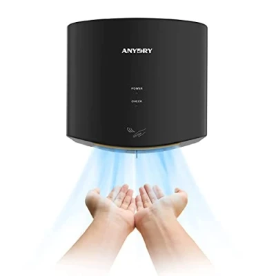 Imagen de anydry 2630S Secador de Manos Compacto automático Alta Velocidad,Comercial y hogar,Cubierta ABS,1400 1650W,Negro