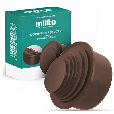 Imagen de Millto™ reductor conector Ø 110 mm DN 100 marrón multietapa 63 adaptador de filtro bajada Reducción tubería transición reductora