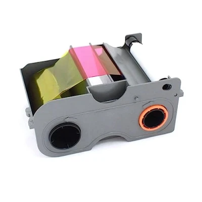 Imagen de 2ID Cartucho de Cinta Fargo DTC1250 YMCKO con rodillo limpieza original 45000 Imprime imágenes, texto y códigos barras a todo color vibrantes duraderos en tarjetas