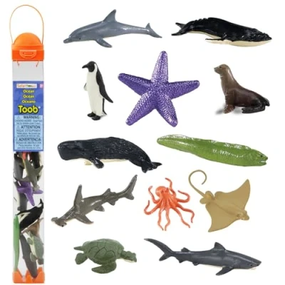 Imagen de Safari Ltd. Conjunto de 12 Figuras en Miniatura del Océano Colección TOOBs Ecosistemas No tóxicas y Libres BPA Adecuadas para niños 3 años adelante
