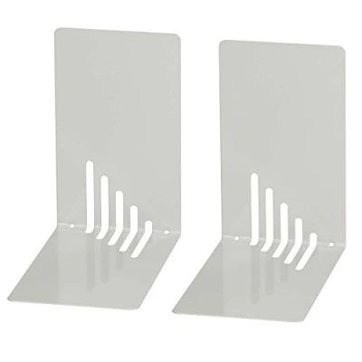 Imagen de Wedo 1021037 Sujetalibros de metal, estrecho, 2 unidades, 14 x 8.5 cm, color gris luminoso