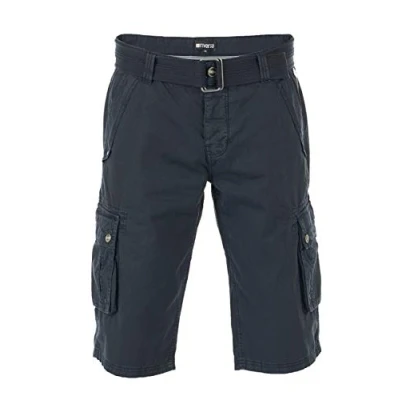 Imagen de riverso Pantalones cortos cargo para hombre RIVAnton Regular Fit Cinturón Bolsillos Verano Algodón Básico Corto Cuadros Bermudas Azul Beige Negro Gris Oliva w30 W31 W32 W33 W34 W36 W38 W40