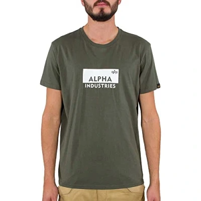 Imagen de ALPHA INDUSTRIES Box Logo T Camiseta, Verde (Dark Olive 142), S para Hombre