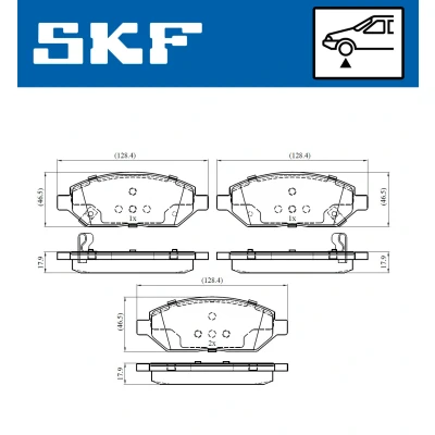 Imagen de SKF VKBP 80367 A Juego de pastillas freno con avisador acústico desgaste