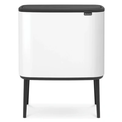 Imagen de Brabantia Bo Touch Bin Cubo de Basura, Acero Inoxidable, Blanco, 11 + 23 litros