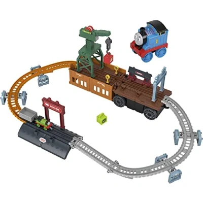 Imagen de Thomas &amp; Friends Playset Transformable 2 en 1, Tren de Empuje y Pista con grúa Funcional, Juguete para niños 3 + años, GXH08
