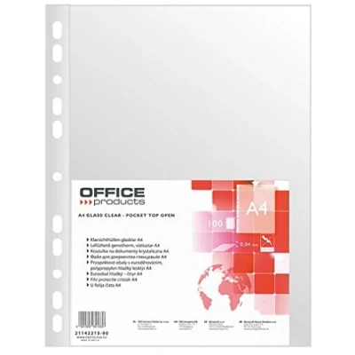 Imagen de OFFICE PRODUCTS fundas para catálogos / 100 unidades/DIN A4 transparente superior abierta transparentes de plástico perforadas/PP/transparente 40 micras