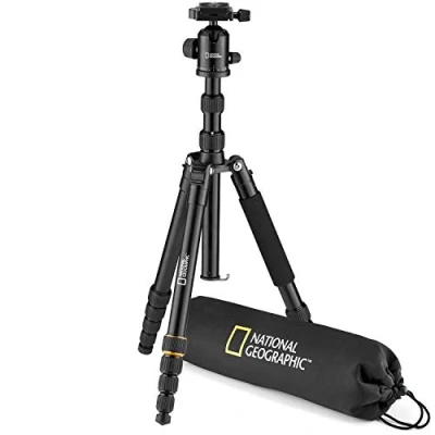 Imagen de National Geographic, Kit de Trípode Viaje con Monopod, Aluminio, Patas 5 Secc., Bloqueo por Torsión, Peso 8 kg, Bolso, Rótula Bola, Liberación Rápida, NGTR002T [Exclusiva Amazon]