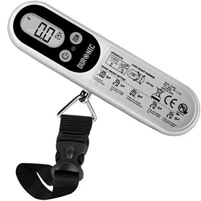 Imagen de Duronic LS1014 Báscula Para Equipaje Digital Ergonómica Pantalla LCD Hasta 50 kg Maletas Correa de nailon y Pesaje Instantaneo Balanza Mochila Viaje Pesca Color Negro