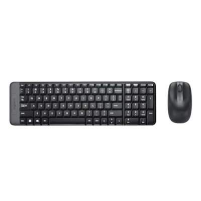 Imagen de Pack Teclado + Ratón Logitech Desktop MK220, Inalámbrico, USB, ambidiestros, Conexión hasta 10 metros, Resistente a salpicaduras, Negro