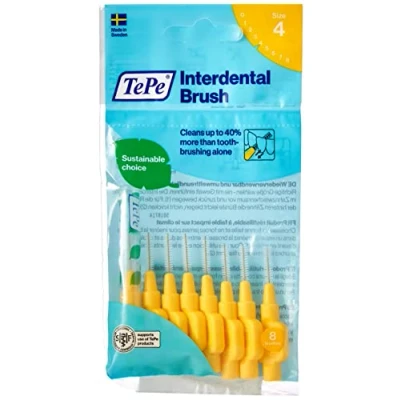 Imagen de TePe cepillo interdental amarillo original (tamaño ISO 4 0.7 mm) /Para una limpieza fácil y completa de los espacios interdentales/ 1