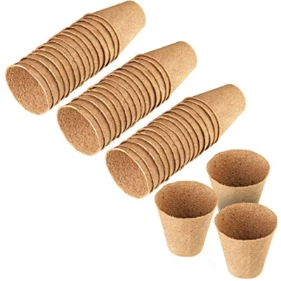 Imagen de Meister Macetas de 8 cm diámetro Práctico Juego con 48 Unidades 100% Libre turba celulosa certificada PEFC Biodegradables/Macetero/Maceta/Maceta/Maceta/Cultivo Plantas /