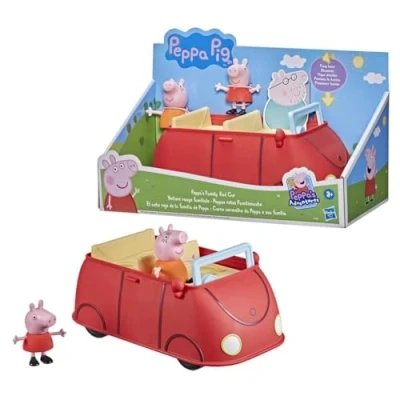 Imagen de Peppa Pig Peppa&#039;s Adventures Peppas Coche Familiar Rojo para Preescolar, Voz y Efectos de Sonido, Incluye 2 Figuras, Adecuado a Partir 3 años