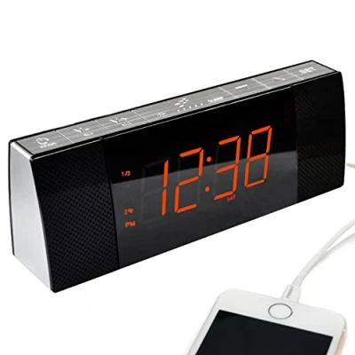Imagen de Radio Despertador con Bluetooth, FM, Doble Alarma Snooze, Carga USB, dimmer automático y Manual, Reloj de cabecera iTOMA CKS503