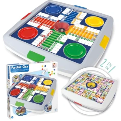 Imagen de Chicos 64001 Parchís y Oca automático, Guarda fichas dado Tablero con Juego del la a partir de 3 años, Medidas 27x27x4 cm