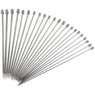 Imagen de NC Agujas de tejer acero inoxidable 36 cm (14 pulgadas), incluye 2,0 mm, 2,5 3,0 3,5 4,0 4,5 5,0 5, 5 6,0 7,0 8,0 11 pares)