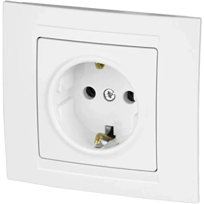 Imagen de Enchufe empotrado, todo en uno, serie M1, color blanco puro