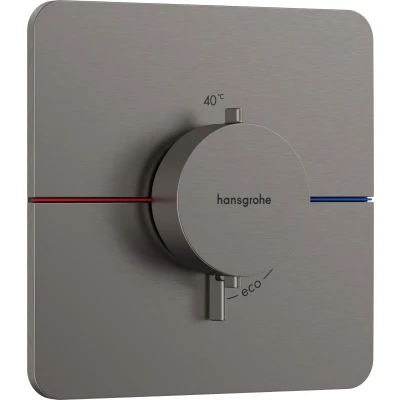 Imagen de hansgrohe ShowerSelect Comfort Q, termostato empotrado , grifo con botón de seguridad (SafetyStop) a 40 C, para ducha y bañera, mezclador 3 funciones, cromo negro cepillado