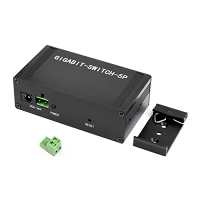 Imagen de Conmutador Gigabit Ethernet 5P de grado industrial, 5 puertos 10/100/1000M, compatible con montaje en rail DIN, IEEE 802.3X.