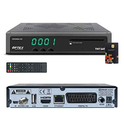 Imagen de Terminal de Recepción TNT gratuita por satélite OPTEX ORS9992 HD con tarjeta acceso TNT, puerto USB para actualizaciones y grabaciones