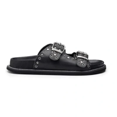 Imagen de Cult Sandalia mujer piel Turner 3820 Sandal W Leather Black with Studs CLW382003 Zapatos con doble hebilla y tachuelas, Negro , 37 EU