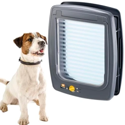 Imagen de Ferplast Puerta para Perros Medianos, Gatera, Entrada y Salida controlables 4 vías, Protección contra Corrientes de Aire, Túnel Completo, Swing 11 Perro Gris