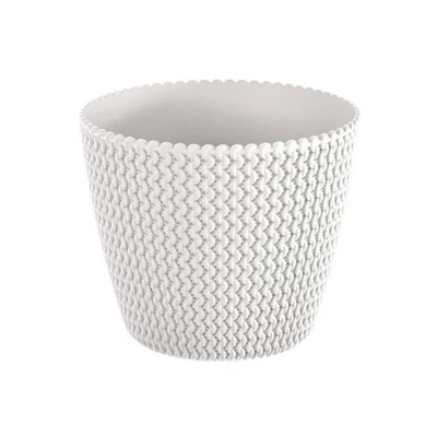 Imagen de Maceta redonda 18,6L Prosperplast Splofy de plastico en color blanco, Ø34,1 x 28,9 cm