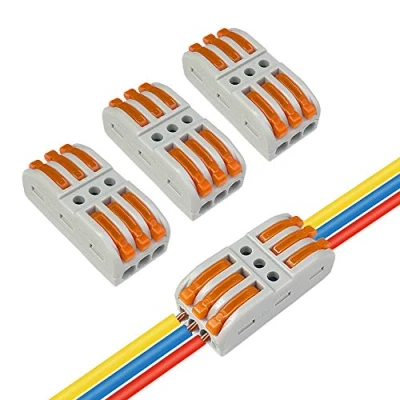 Imagen de Aiqeer 16 Piezas SPL 3 Palanca Tuerca Cable Conectores Set, in out Conector Conductor Compacto, Bilateral Rápido Resorte Bloque Terminal