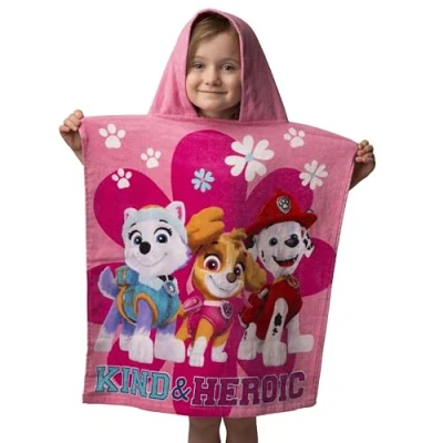 Imagen de Jerry Fabrics toalla de playa Heroic Ponch la Patrulla Canina, 115 x 50 cm, poncho súper suave para niños y algodón absorbente secado rápido niños, esencial verano