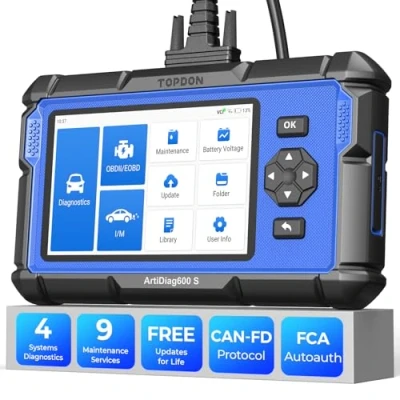Imagen de TOPDON OBD2 Scanner ArtiDiag600S, 8 Reset Service(Oil, BMS, ABS, SAS, EPB, DPF, TPMS, Throttle)&amp;4 System Diagnostic Tool(AT/Eng/ABS/SRS), Full Function Code Reader, Free Lifetime Upgrade