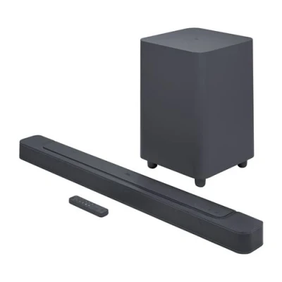 Imagen de Barra de sonido JBL Bar 500, 290 W RMS, 5.1 canales, Subwoofer inalámbrico 300 W, MultiBeam y Dolby Atmos, WiFi, Bluetooth, HDMI, Negro