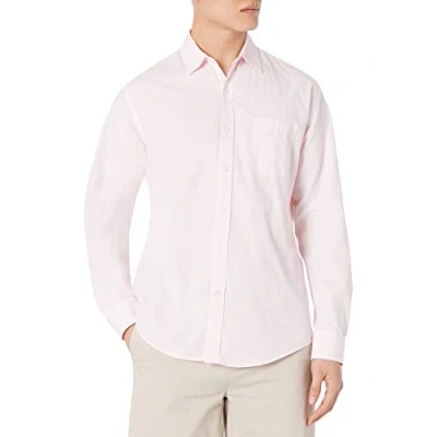 Imagen de Amazon Essentials Camisa Informal de Popelina con Manga Larga y Corte Recto Hombre, Rosa, L