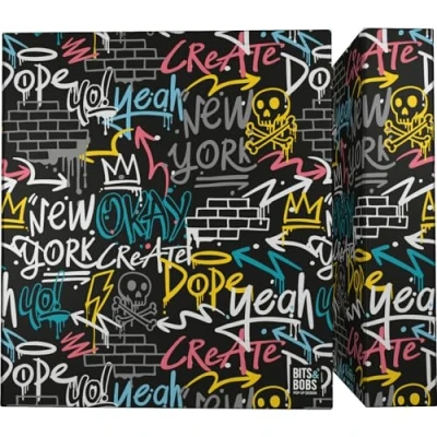 Imagen de Grafoplás Carpeta Archivadora A4 4 Anillas Mixtas 40mm Wall Bits&amp;Bobs Pop Up Desing Perfecto Material Escolar Tapas Rígidas Cartón Certificado FSC