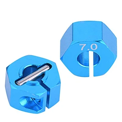 Imagen de Drfeify Adaptador Hexagonal de Coche RC, 4 Piezas 12 mm Aluminio 7.0 Unidad Rueda con Pasadores y Tornillos para RC