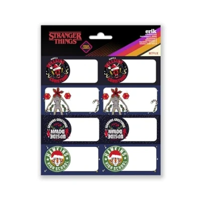 Imagen de Grupo Erik Etiquetas adhesivas navidad Stranger Things regalo / 16 Pegatinas regalos