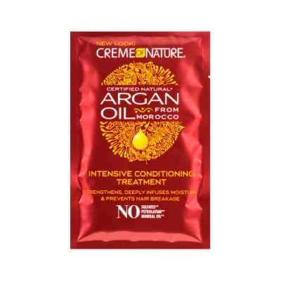 Imagen de CREME OF NATURE Argan Oil Tratamiento Acondicionador Intensivo que hidrata y restaura con Aceite de Argán, Cuidado para todo tipo cabellos, 50 ml