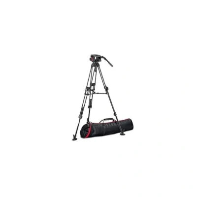Imagen de Manfrotto, Cabezal de Vídeo Fluido 509 con Trípode Fast Twin 645 Aluminio, Kit Profesional para DSLR, Reflex, Cámara Digital, Vídeo, Videógrafos, Carga Máxima 13 kg