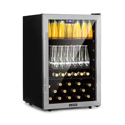 Imagen de Klarstein Nevera Pequeña Puerta Cristal Habitaciones, Portatil Electrica, Mini para Bebidas, Frigorificos Pequeños 147L, Frigorifico con Estantes, Neveras Pequeñas
