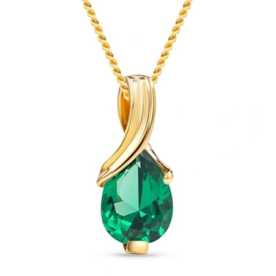Imagen de MIORE Cadena de Oro Amarillo 9K (375) con Esmeralda sintética para Mujer
