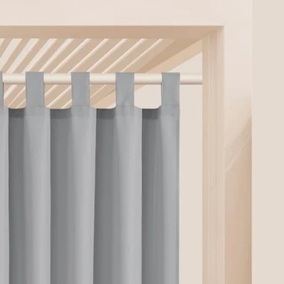 Imagen de ROOM99 Garden Line Cortinas para exteriores con trabillas, 155 x 200 cm de ancho alto, resistente a la intemperie, impermeable, protección solar, jardín, al viento, color
